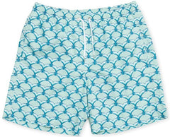 Surfing Dolphins Tails Swim Shorts - Pistachio/Blue
