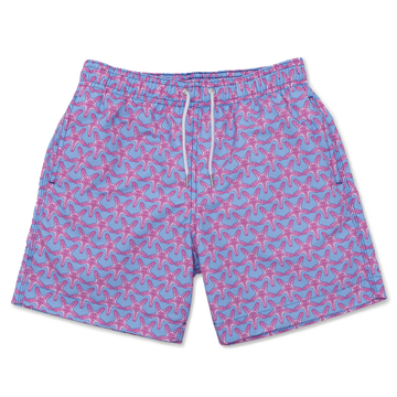 Starfish Swim Shorts - Light Blue/Coral Pink freeshipping - BUNKS | Swimming Shorts For Boys & Men
