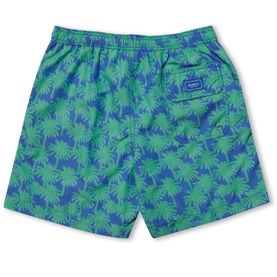 The Palms Swim Shorts - Green/Blue