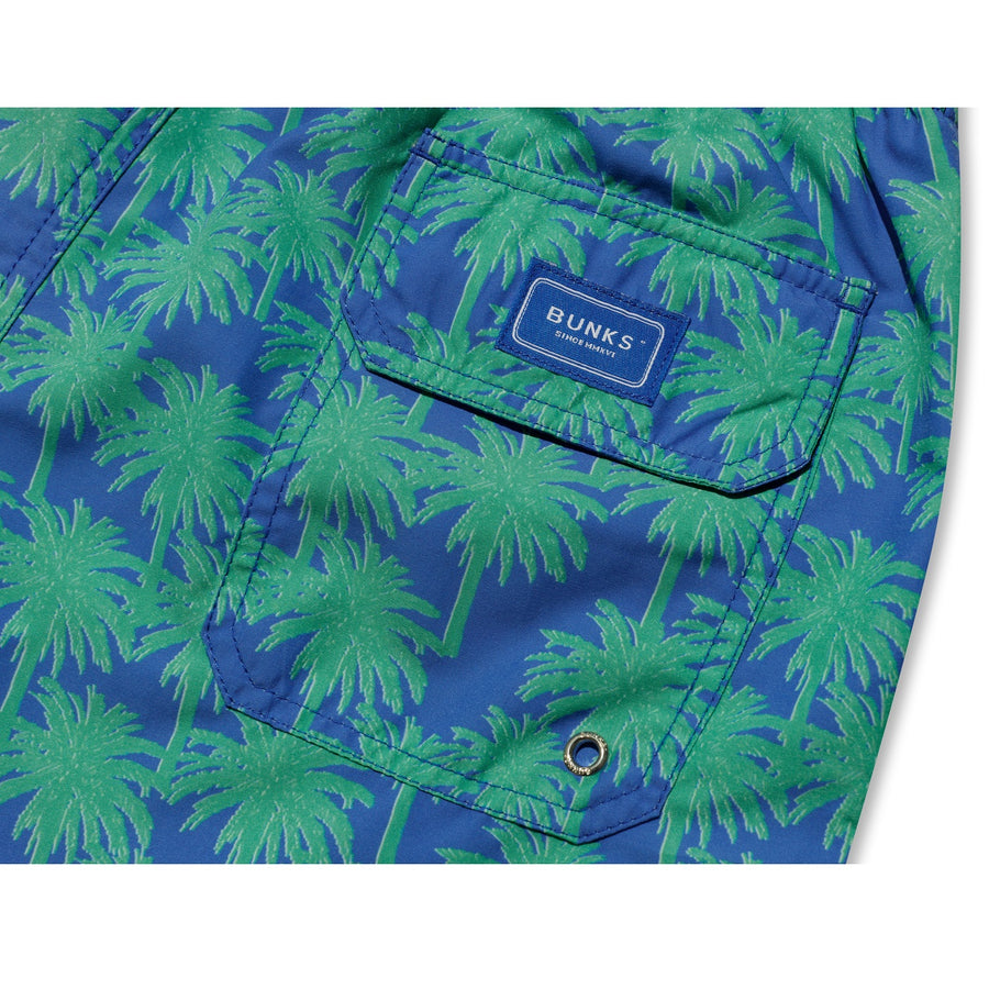 The Palms Swim Shorts - Green/Blue