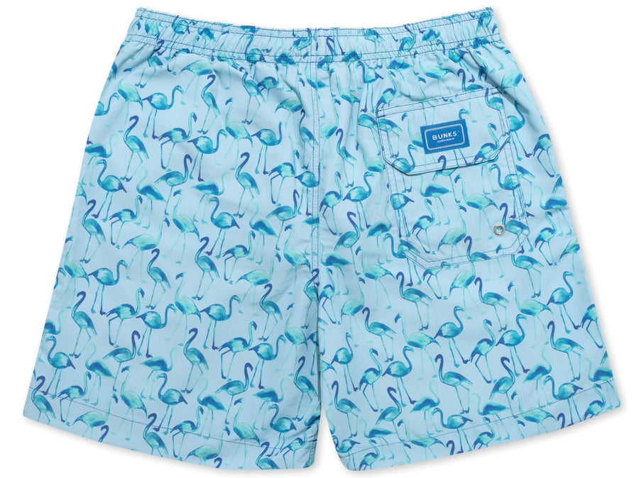 Flamingo Swim Shorts - Blue/Teal freeshipping - BUNKS | Swimming Shorts For Boys & Men