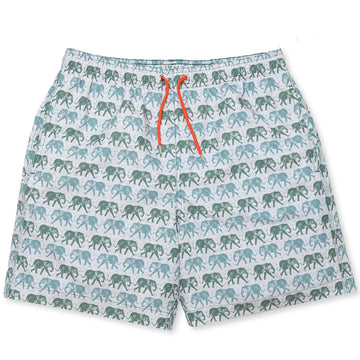 Elephant Swim Shorts - Olive/Red freeshipping - BUNKS | Swimming Shorts For Boys & Men