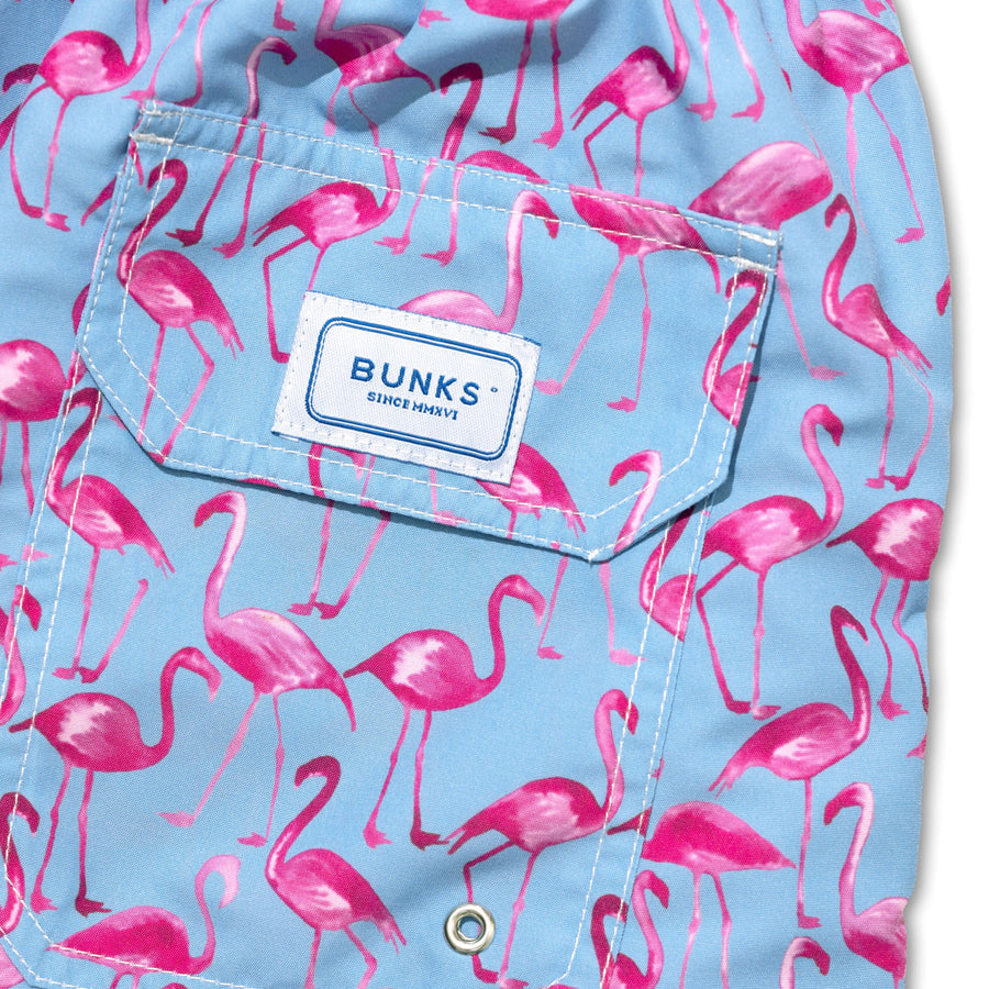 Flamingo Swim Shorts - Pink/Blue freeshipping - BUNKS | Swimming Shorts For Boys & Men