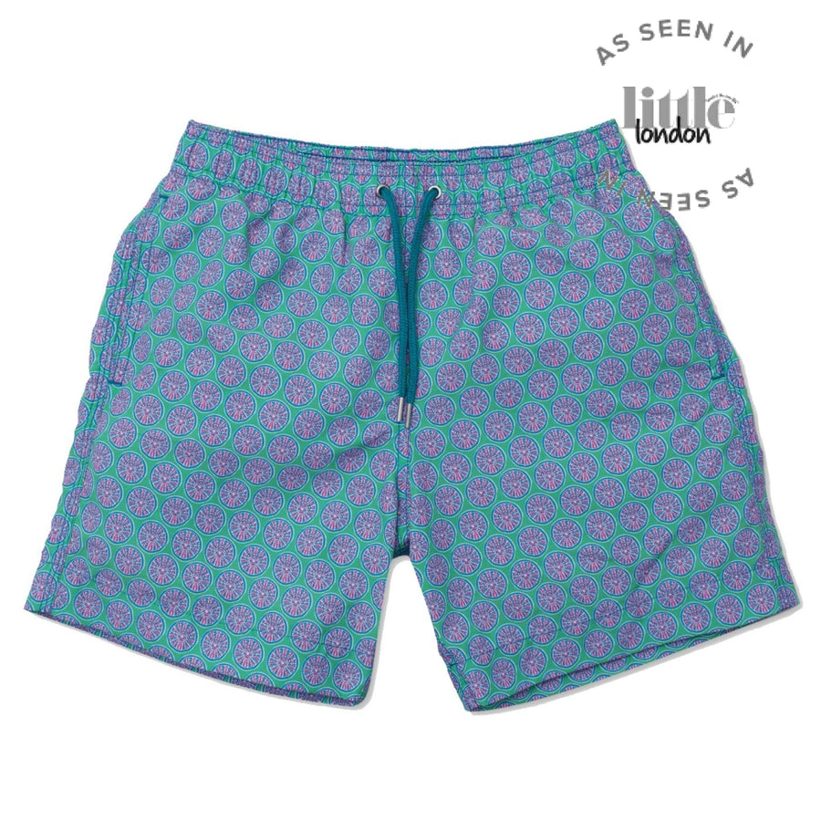 Sea Urchin Swim Shorts - Green/Teal freeshipping - BUNKS | Swimming Shorts For Boys & Men