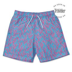 Seaweed Swim Shorts - Bright Blue/Coral Pink freeshipping - BUNKS | Swimming Shorts For Boys & Men
