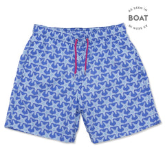 Starfish Swim Shorts - Bright Blue/Pale Blue freeshipping - BUNKS | Swimming Shorts For Boys & Men